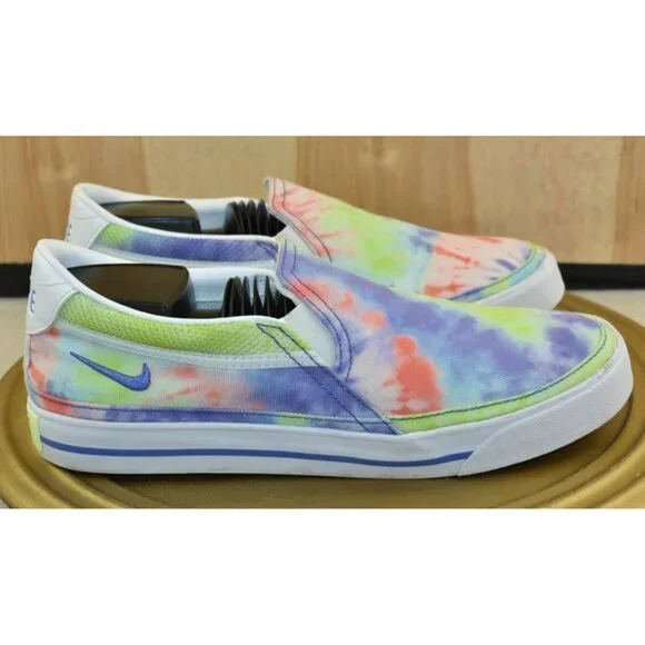 🌹Nike Court Legacy Women's Shoes Size 8.5 Tie-Dye Print Slip On Walking Sneakers - Picture 3 of 10